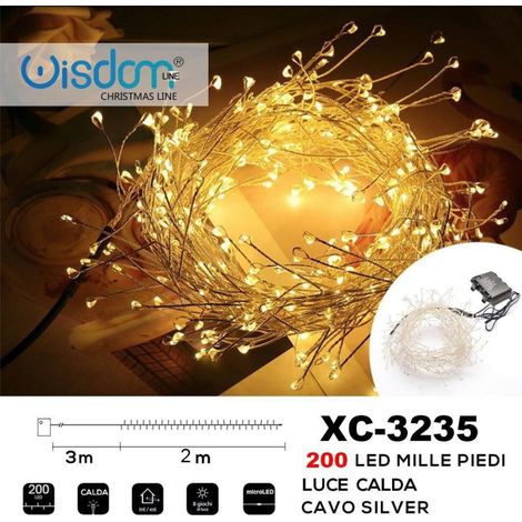 Trade Shop - Cadena De Luces Led De 200 Pies Efecto Rama Luz Cálida A Pilas Xc-3235 -