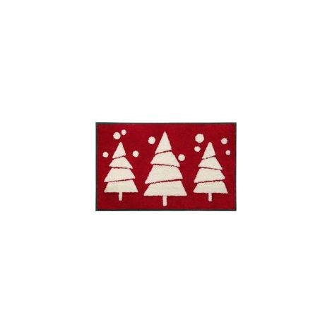 Tapis de bain décoratif rouge de Noël, mignon, antidérapant, amusant, moelleux, absorbant, lavable, 60 x 90 cm (1/5)