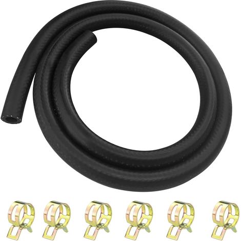 Kit de manguera de combustible de 6 mm con 6 abrazaderas, manguera de 1 m para motores pequeños, motocicletas, automóviles, scooters y camiones. (1/5)