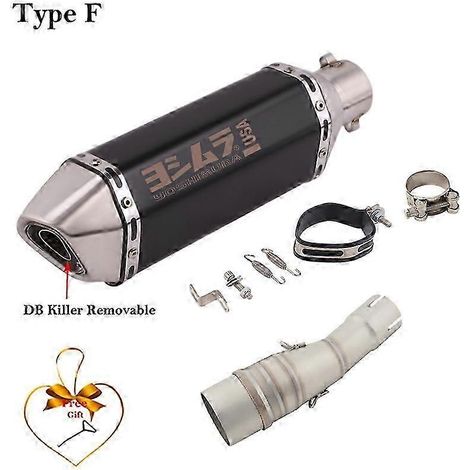 Sistema De Escape Para Motocicleta, Silenciador Modificado, Tubo De Enlace Medio De Carbono, 51mm, Para Yamaha Xmax 250, 300, Xmax250, Xmax300, 2017 -( Type F) (1/5)
