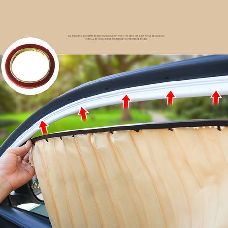 Set mit 4 magnetischen Sonnenschutzblenden für die Seitenscheiben von Autos, universell und kompatibel mit den meisten Fahrzeugen, goldfarben. (1/5)