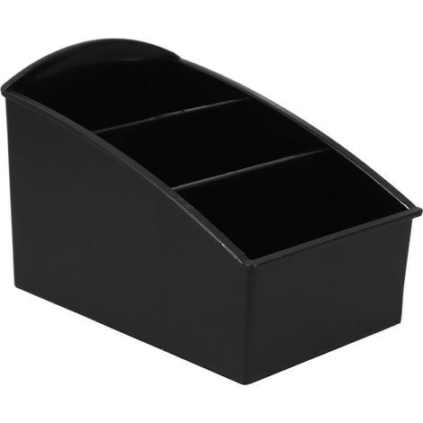 Teebeutel-Organizer, Bonbontütenhalter, Teebeutelbox mit mehreren Fächern für die Arbeitsplatte – 12,00 x 8,90 x 8,60 cm – Schwarz (1/3)