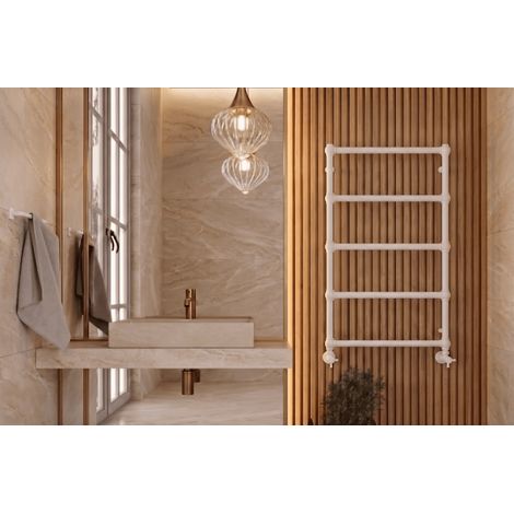 Sèche-serviettes électrique - Avec thermostat connecté - WEMA - 75 x 53 cm - Blanc - 800W (1/5)