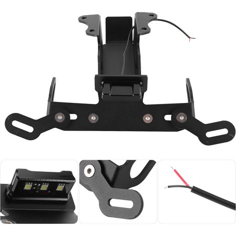 Kennzeichenhalterung mit LED-Beleuchtung, kompatibel mit YAMAHA MT-07 Tracer, MT/FZ-09, MT/FZ-10 (2014–2020), schwarzes Heckfender-Eliminator-Kit, integrierte Beleuchtung, einfache Montage (1/5)