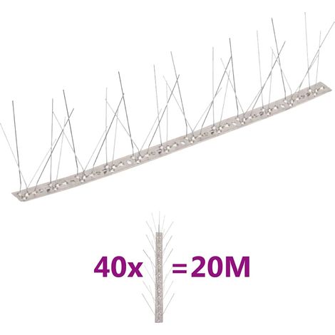 vidaXL Set de 40 hileras pinchos contra pájaros y palomas 5 filas 20 m (1/5)