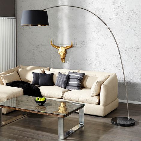 Stehleuchte Retro 195cm Wohnzimmerlampe Schwarz
