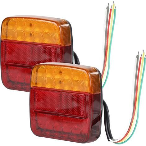 2 X Feux de Remorque LED 12V Feu Arriere Remorque Étanche Feux Arriere Remorque de Lumière Feux Arrière 26 LED Éclairage Remorque LED avec ECE E-Mark LED Feux Remorque pour Camion Tracteur (1/5)