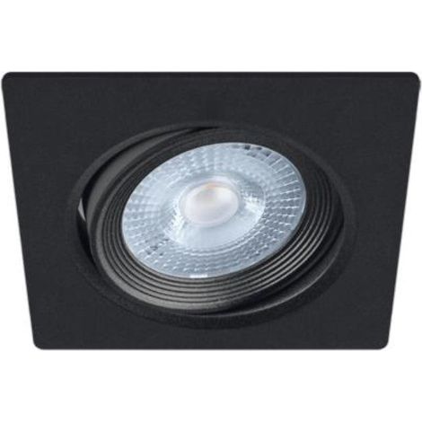 Silamp – Spot LED encastrable orientable 5W carré noir SMD – Blanc neutre 4000K – Installation facile dans faux plafond – Éclairage économique
