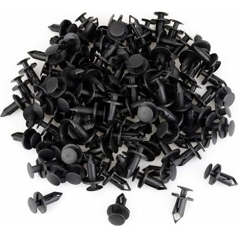 120 pezzi di clip di fissaggio per rivetti in plastica per auto, clip per auto nere, rivetti in plastica per parafanghi, foro da 8 mm, rivetti in plastica a pressione, fissaggio—— (1/5)