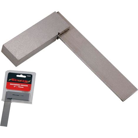 Neilsen Engineers Right Angle Polished Try Steel Machinist Square 3" 75mm (1/2)