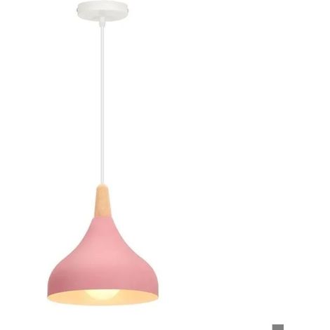 Lampe Suspension Moderne Rose,20cm Suspension Luminaire Reglable Vintage Style Goutte Chapeau Plafonnier pour Chambre Salon (1/5)