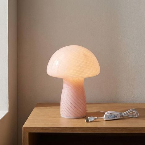 Swirl Pink Mushroom Table Lamp (1/2)
