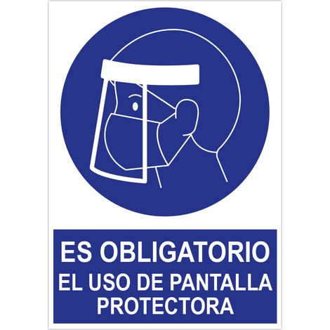 Poster cartulina A3 con "ES OBLIGATORIO EL USO DE PANTALLA PROTECTORA" JBM 14812