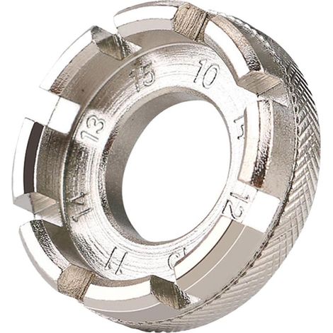 Clé à rayons de vélo en 1 pièce, 6 tailles, calibre 10-15, outil de serrage pour la réparation et le centrage des rayons de vélo (argenté) (1/5)