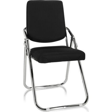 Konferenzstuhl / Besucherstuhl / Stuhl ESTO Stoff schwarz hjh OFFICE