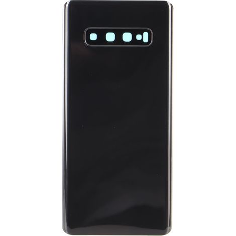 Coque arrière en verre avec objectif de caméra préinstallé, stylet tactile et support de téléphone, remplacement pour Galaxy S10+ Plus noir (1/5)