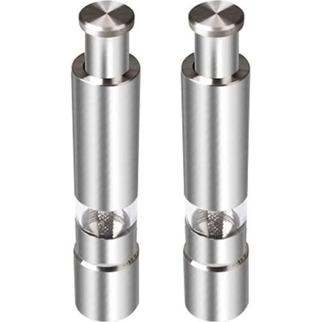 2 moulins à sel et poivre, inox (1/5)
