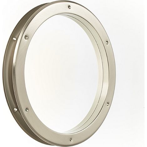 Mottez – Hublot de porte métal rond nickelé mat Ø38,5cm – Épaisseur 40mm – Finition moderne pour portes – Diamètre intérieur 31,5cm