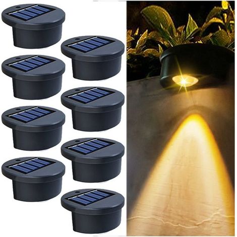 Un ensemble de 8 lampes solaires d'extérieur, lampes solaires étanches pour marches, lampes solaires étanches. (1/5)