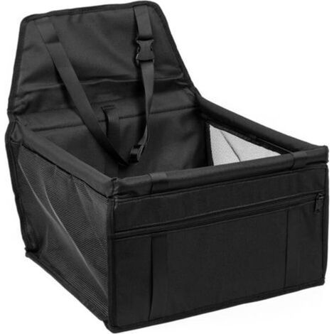 Arnés para perros y gatos con asiento elevador, bolsa transpirable para mascotas para el coche, arnés para asiento de coche para perros y gatos/negro (1/5)