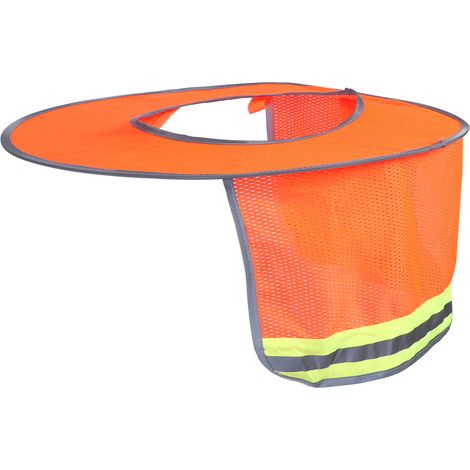 Casque de protection solaire respirant pour l'été, protection solaire pour le cou, visière orange (1/5)