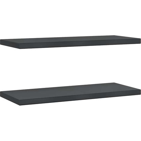 vidaXL Mensole a Muro 2 pz 75x30x3 cm Nero in Acciaio Inossidabile