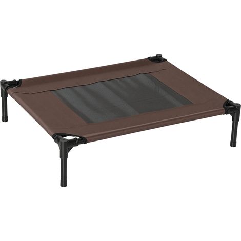 Cama para perros, construcción resistente, fácil de limpiar, color marrón. (1/2)