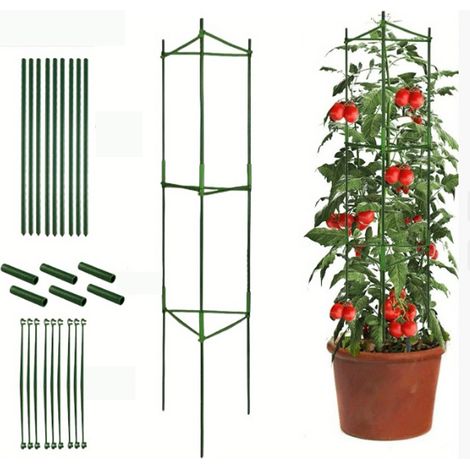 1 confezione di gabbie di supporto per pomodori, traliccio regolabile per pomodori fino a 120 cm per giardino e vasi, piccole gabbie per piante (1/5)