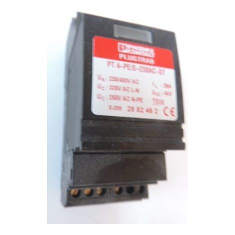 Connecteur de protection antisurtension pour parafoudre tétrapolaire type 3 PT 4-PE/S-230AC-ST PHOENIX 2882462