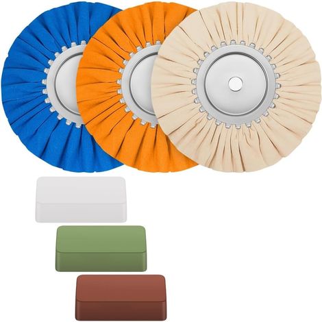 6 Pièces 8 Pouces Kit de Polissage de Roue en Aluminium pour Meuleuse D'Angle avec Bride de Sécurité de Diamètre 5/8 Pouces (1/5)