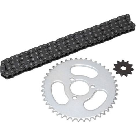 Chaîne de pignon avant et arrière T8F, ensemble de chaînes d'engrenages haute puissance de remplacement pour Karts modifiés, vtt et mini motos (1/4)