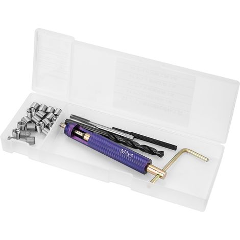 Kit d'outils de réparation d'inserts filetés à vis M7  1.0, Kit d'installation d'insert de fil