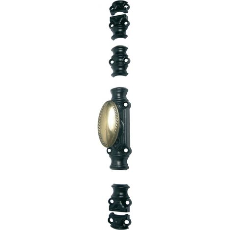 Crémone rustique RY16 série légère pour tringle 16x5mm brut/bouton standard noir - JARDINIER MASSARD - J380003 (1/4)