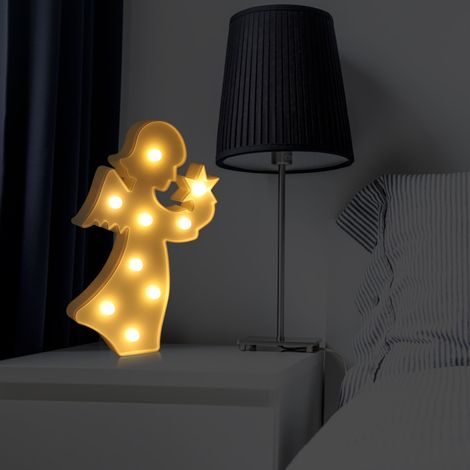 Veilleuse Ange Fée en Plastique LED Blanc Chaud Décoration Lumineuse pour Chambre Enfant Maison (1/5)