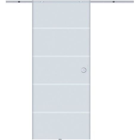 Porta scorrevole in vetro, porta scorrevole, porta in vetro, porta interna, parzialmente satinata, 775/900/1025 x 2050 mm, installazione in loco. (1/5)