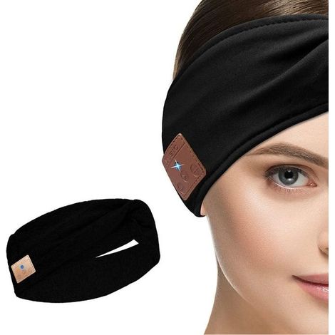 Casque de sommeil Bluetooth Bandeau Écouteurs sans fil Bandeau de sport Masque de sommeil pour les yeux Noir (1/5)