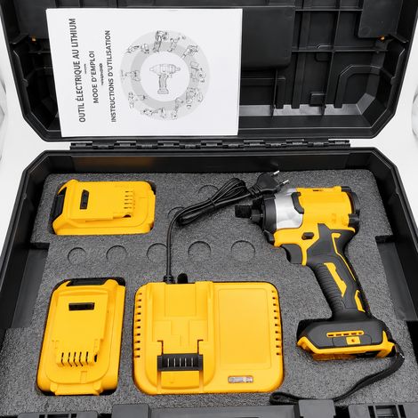 Visseuse sans fil sans balais 21V machine nue 0 batterie poignée pistolet réversible 37,5 × 28,5 × 11,5 cm 1 kg – Livraison gratuite (1/5)