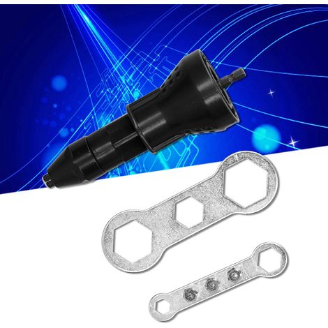 Adaptateur pour pistolet à riveter électrique, pistolet à riveter, pistolet à douilles, rivetage, rivet pop, perceuse électrique, mise à niveau électrique, pistolet à riveter, noir. (1/5)