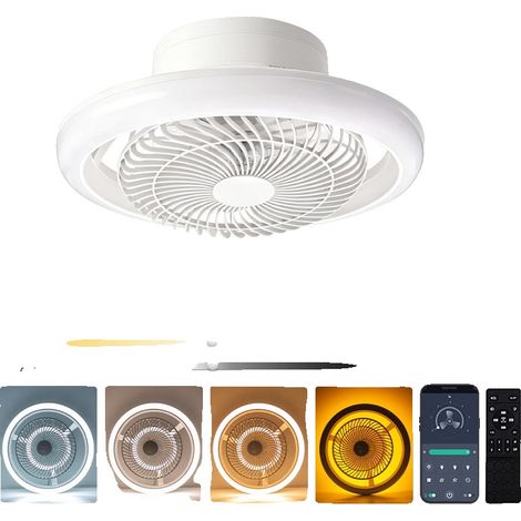 Ventilador de techo, luces LED, control inteligente, luz de ventilador oscilante (1/2)