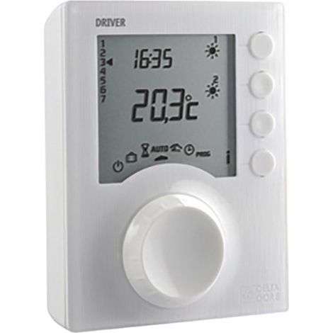 Delta Dore – Programmateur de chauffage électrique 2 zones – Programmation journalière/hebdomadaire – Câblage 4 fils – Dimensions 104 x 80 x 37 mm