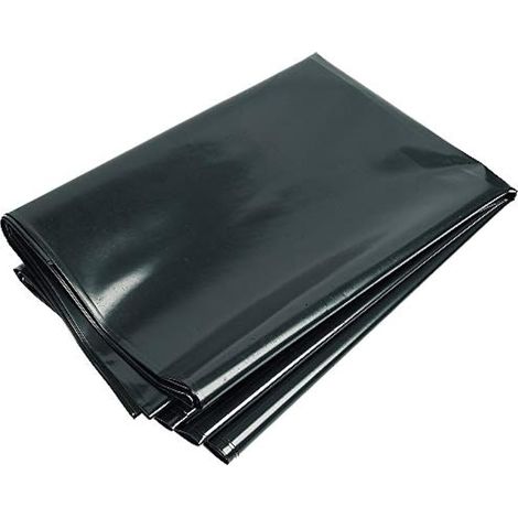 2m x 10m Bâche Polyéthylène Noire, 0,3mm d'épaisseur, Couverture de Tunnel de Jardin, Membrane Horticole pour Isolation de Jardin & Protection des Gravats de Construction (125Mu /500G)