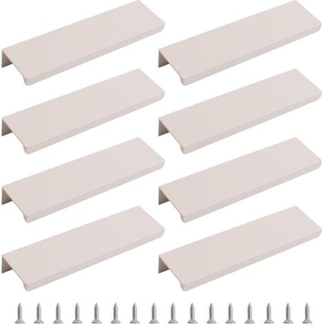 8er-Pack versteckte Schubladengriffe im modernen Stil – rechtwinklige, unsichtbare Schubladengriffe aus Aluminiumlegierung für Schrankbeschläge, 120 mm (4,7 Zoll), Kaschmirgrau (1/4)