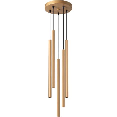 Lámpara colgante Vacu dorado, 5 luces (1/4)