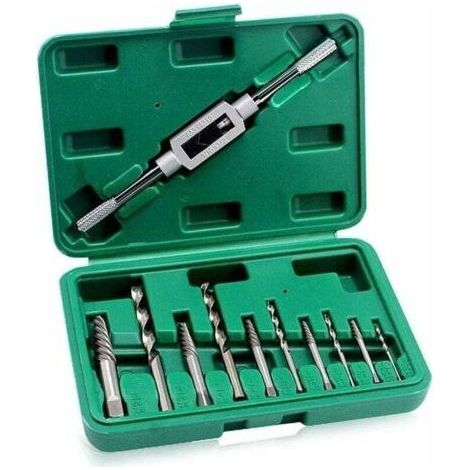 Complete Broken Screw Extractor Kit, XU, Damaged Screw Extractor Broken Bolt Fasteners Remover Drill Bit Fastners Tool with 11pcs Holding Wrench - (1/4)