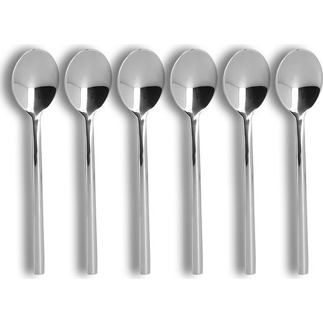 Lot de 6 cuillères à dessert en acier inoxydable, NATURE (1/3)