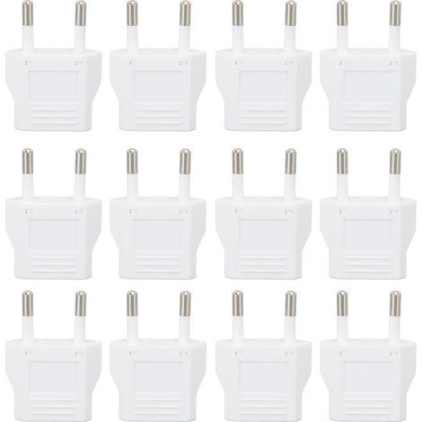 12er-Pack europäische Reisesteckeradapter, Polycarbonat-Etui, 110–250-V-Eurostecker-Konverter (1/5)