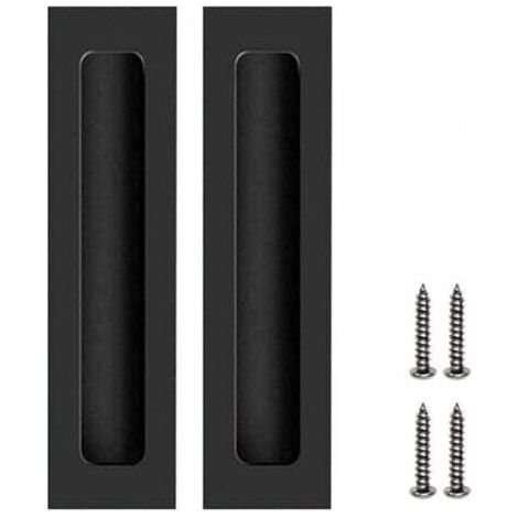 2 Pcs Poignées Noir de Porte Meubles Invisible Poignées Encastrées pour Porte Coulissante avec Vis (1/5)