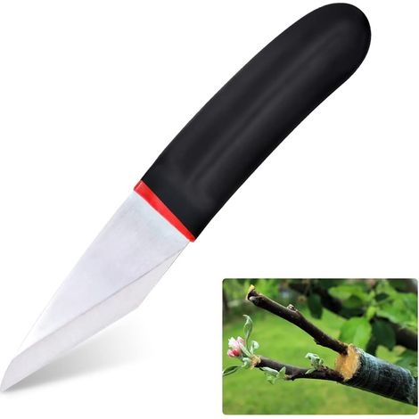Couteau de Greffage en Acier Inoxydable pour Jardin, Pépinière, Cueillette et Pique-Nique - Noir (1/4)