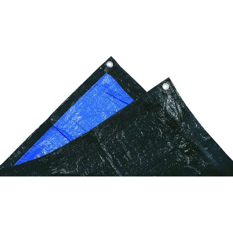 TEC HIT 883405 - Bâche super lourde - 220 g/m² - 4 x 5 mètres - En Polyéthylène - Bleu / Noir