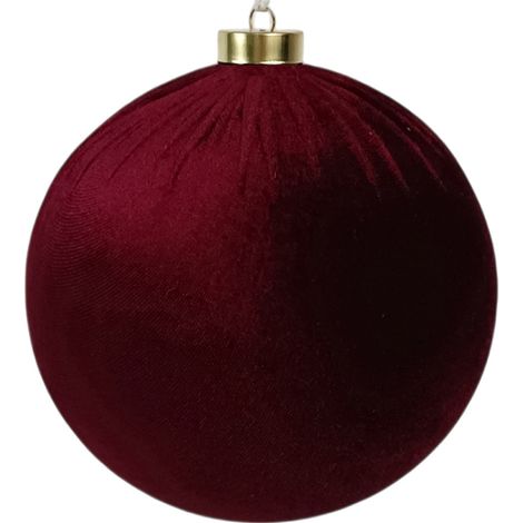 Palla gigante per albero di Natale 30 cm Effetto Velluto bordo' Bordeaux grande Decorazione casa addobbo Albero Elegante  Addobbi Natalizi per Casa, Ufficio e Locali commerciali (1/4)